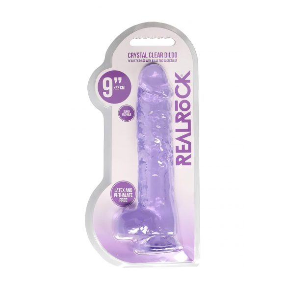 REALROCK - Transparent Realistic Dildo - Purple (22cm) 