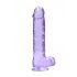 REALROCK - Transparent Realistic Dildo - Purple (22cm) 