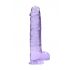 REALROCK - Transparent Realistic Dildo - Purple (22cm) 