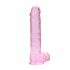 REALROCK - Transparent Realistic Dildo - Pink (22cm) 