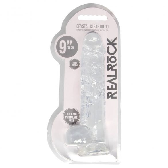 REALROCK Transparent Realistic Dildo - Clear (22cm) 