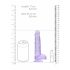 REALROCK - Transparent Realistic Dildo - Purple (15cm) 