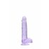 REALROCK - Transparent Realistic Dildo - Purple (15cm) 