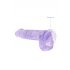 REALROCK - Transparent Realistic Dildo - Purple (15cm) 