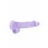 REALROCK - Transparent Realistic Dildo - Purple (15cm) 