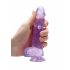 REALROCK - Transparent Realistic Dildo - Purple (15cm) 