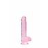 Transparent Realistic Dildo - Pink (6 inches) 