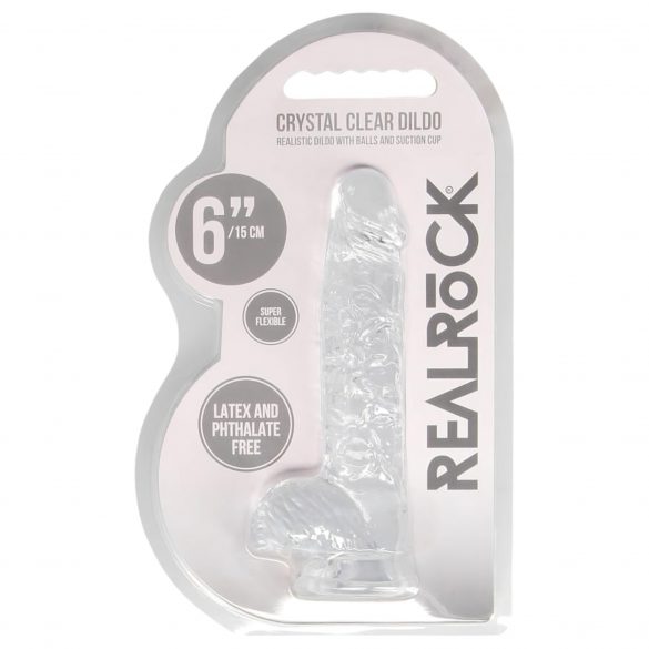 REALROCK - Transparent Realistic Dildo - Clear (6 inches) 