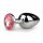 Easytoys Metal No.1 - Pink Gem Cone Anal Plug - Silver (2.7 cm)