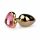 Easytoys Metal No.3 - Anal Dildo with Heart Base - Gold-Pink (1 inch) 