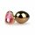 Easytoys Metal No.7 - Heart-Shaped Anal Plug with Pink Stones - Gold (3cm) 