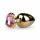 Easytoys Metal No.8 - Anal Dildo with Heart Base - Gold-Pink (3.5cm) 