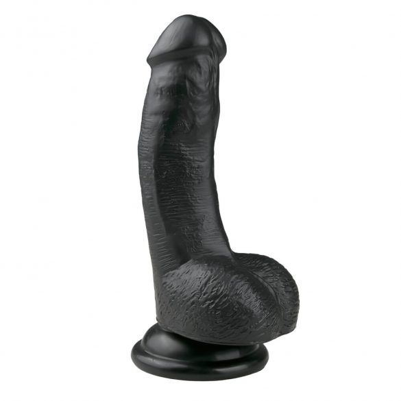 Easytoys - Suction Cup Dildo with Balls (15cm) - Black 