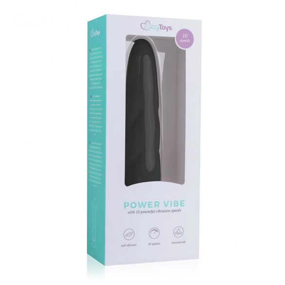 Easytoys Power Vibe - Twisted Silicone Rod Vibrator (Black) 