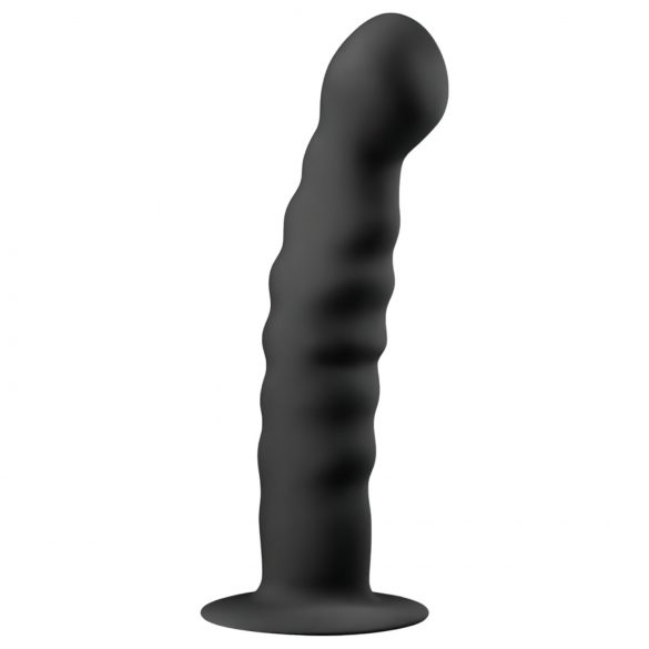 Easytoys Ribbed - Suction Cup Anal Dildo (14cm) - Black 