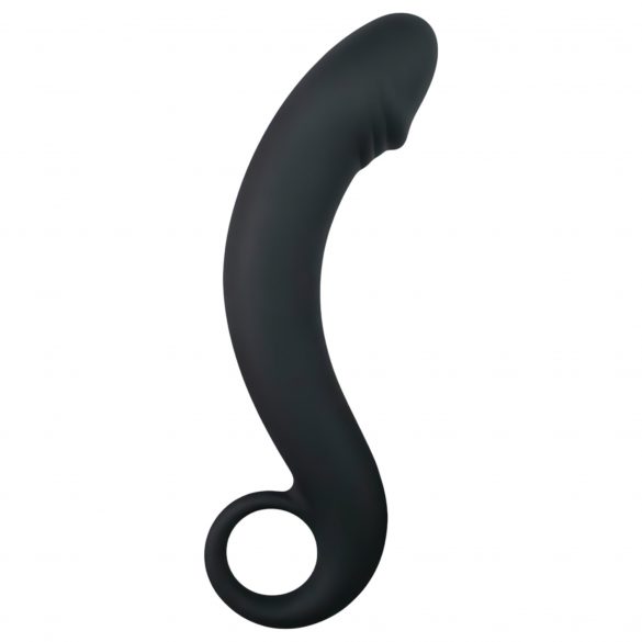 EasyToys Curved Dong - Silicone Anal Dildo (Black) 