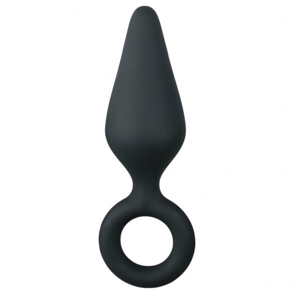 Easytoys Pointy Plug - Anal Dildo with Grip Ring - Medium (Black) 