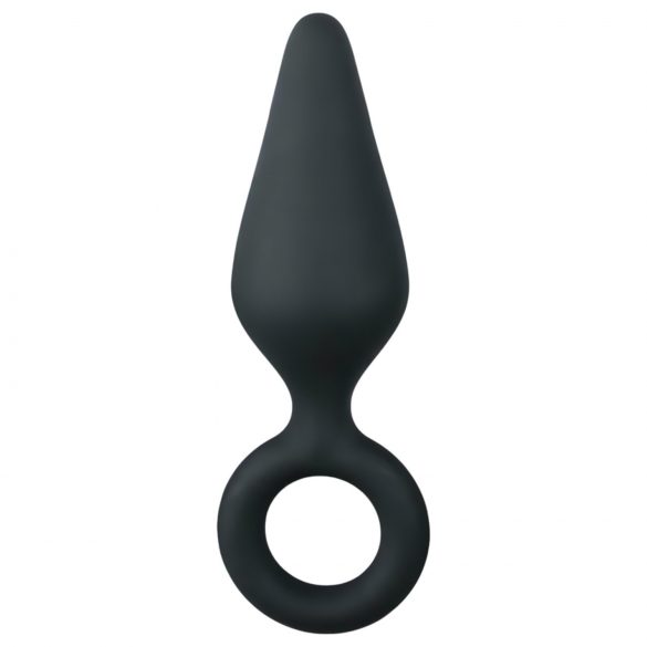 Easytoys Pointy Plug - anal plug with grip ring - medium (black)