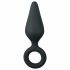 Easytoys Pointy Plug - Anal Dildo with Grip Ring - Medium (Black) 