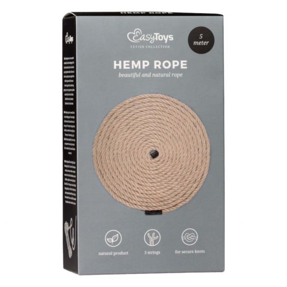 Easytoys Hemp Rope - Bondage Rope (5m) - Natural 