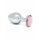 Rimba XS - pink jeweled metal anal plug (silver)