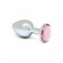 Rimba XS - Pink Gem Metal Anal Dildo (Silver) 