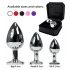 Rimba XS - pink jeweled metal anal plug (silver)