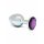 Rimba XS - purple gem, metal anal plug (silver)