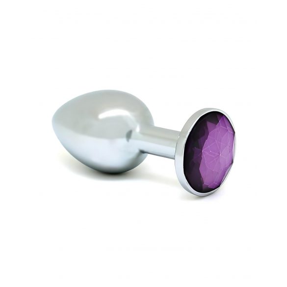 Rimba XS - Purple Stone Metal Anal Dildo (Silver) 