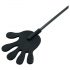 Rimba - Silicone Riding Crop with Hand - 40cm (Black) 