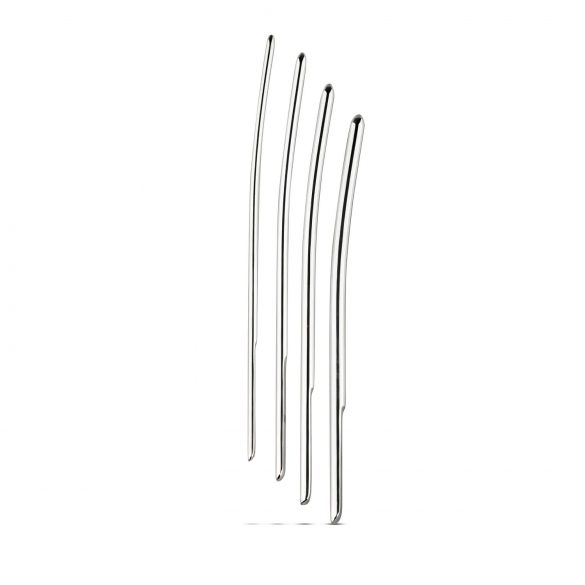 SINNER 175 - Curved Steel Urethral Dilator Dildo Set (4 Pieces) - Beginner 