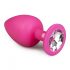 Easytoys Diamond - White Stoned Large Anal Dildo - Pink 