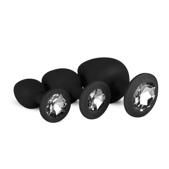 Easytoys Diamond - anal plug set (black)