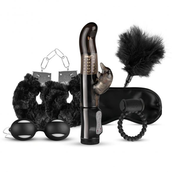 LoveBoxxx I Love Black - Vibrating Bondage Set (6 Pieces) - Black 