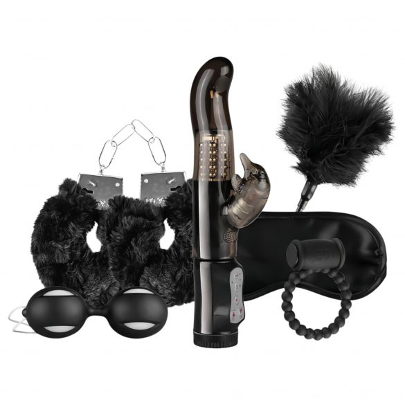 LoveBoxxx I Love Black - Vibrating Bondage Set (6 Pieces) - Black 