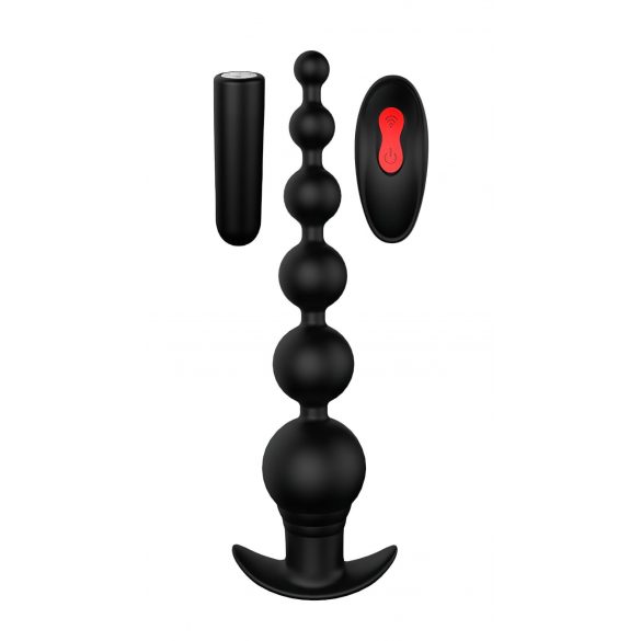 Cheeky Love - Rechargeable Radio Controlled Anal Bead Vibrator (Black) 