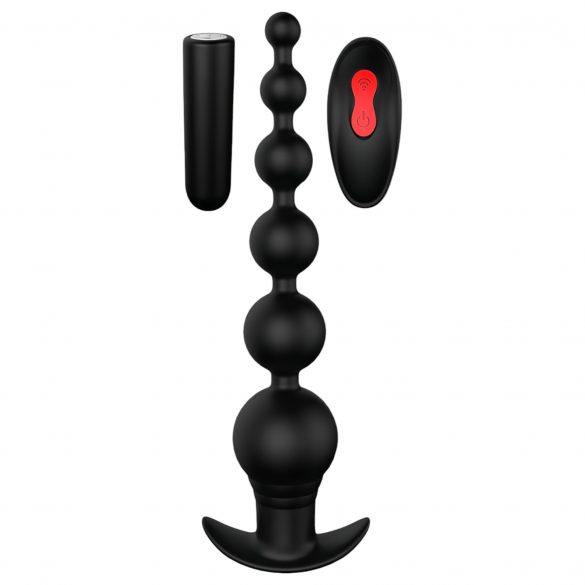 Cheeky Love - Rechargeable Radio Controlled Anal Bead Vibrator (Black) 