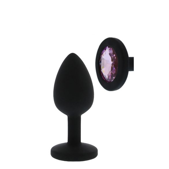 All Time Favorites - Purple Stone Silicone Anal Dildo (Black) 