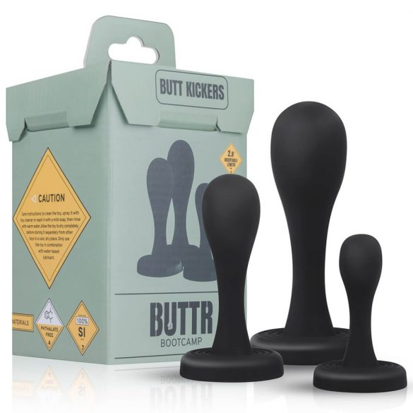 BUTTR Butt Kickers - Anal Dildo Set - Black (3 Pieces) 