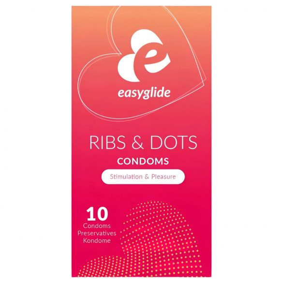 EasyGlide Ribs & Dots - dotted condom (10 pcs)