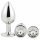 Gleaming Love - Silver Anal Plug Set (3-Piece)