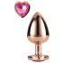 Gleaming Love - aluminum anal plug with heart-shaped gem (rose gold)