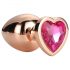 Gleaming Love - aluminum anal plug with heart-shaped gem (rose gold)