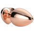 Gleaming Love - aluminum anal plug with heart-shaped gem (rose gold)