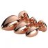 Gleaming Love - Heart Anal Plug Dildo Set - Rose Gold (3 Piece) 