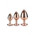 Gleaming Love - Heart Anal Plug Dildo Set - Rose Gold (3 Piece) 