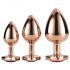 Gleaming Love - heart-shaped anal plug set - rosegold (3-piece)