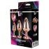 Gleaming Love - heart-shaped anal plug set - rosegold (3-piece)