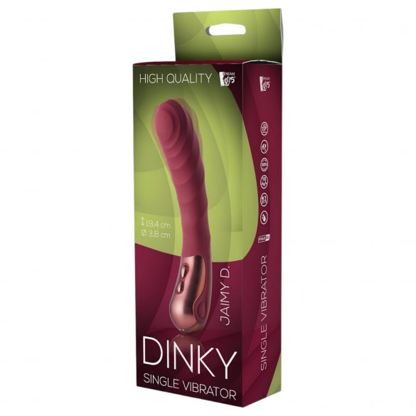 Dinky Jaimy D. Single - Rechargeable Ribbed G-Spot Vibrator (Burgundy) 