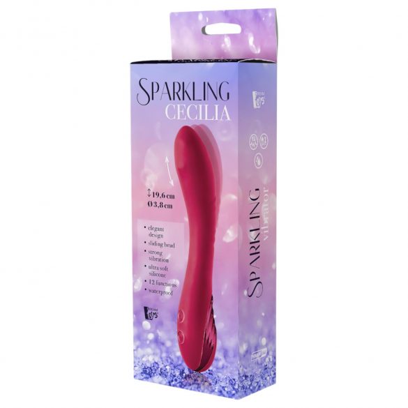 Cecilia Sparkling - Rechargeable Moving Bead G-Spot Vibrator (Red) 